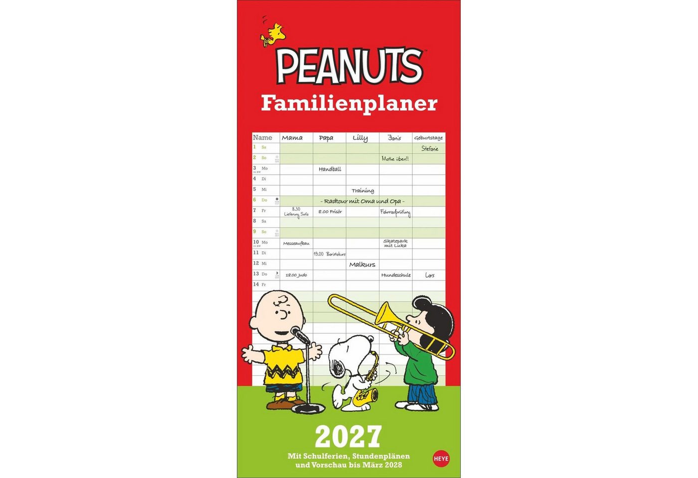 HEYE Wandkalender Peanuts Familienplaner 2027 Bild 2