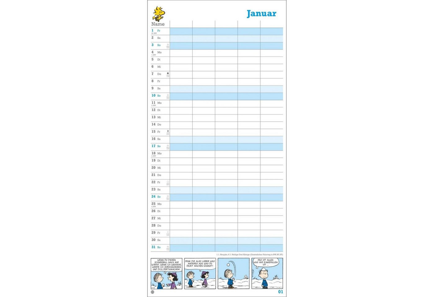 HEYE Wandkalender Peanuts Familienplaner 2027 Bild 3
