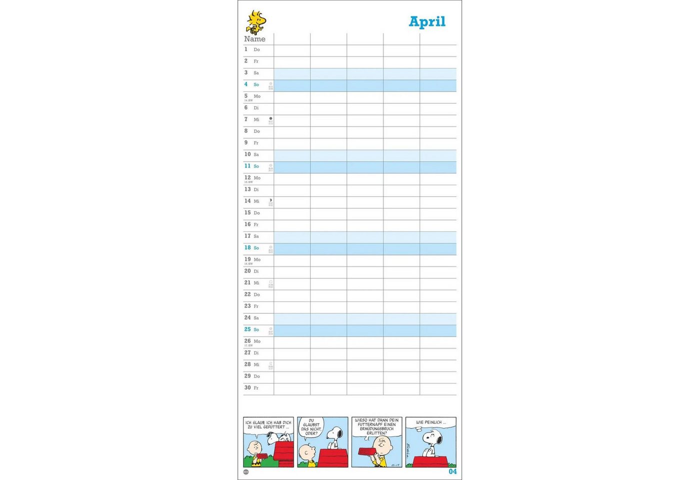 HEYE Wandkalender Peanuts Familienplaner 2027 Bild 4