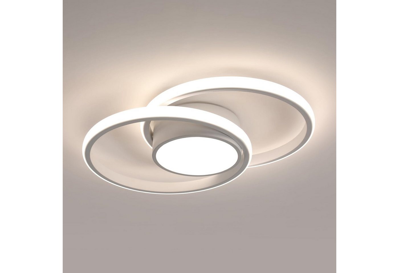 Riserva LED Deckenleuchte LED Deckenleuchte Weiß 42W 4500K Doppelring modern, LED wechselbar Bild 2