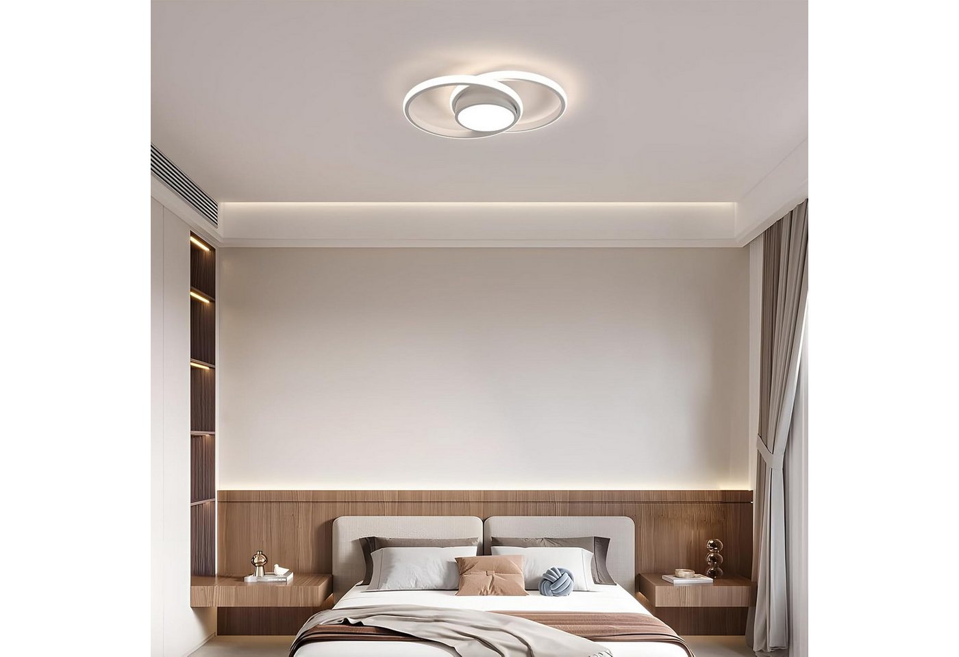 Riserva LED Deckenleuchte LED Deckenleuchte Weiß 42W 4500K Doppelring modern, LED wechselbar Bild 4