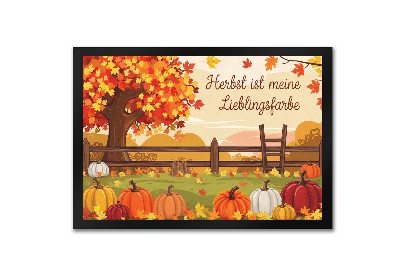 speecheese Fußmatte Herbstliche Landschaft mit Kürbissen Fußmatte in 35x50 cm Herbst ist