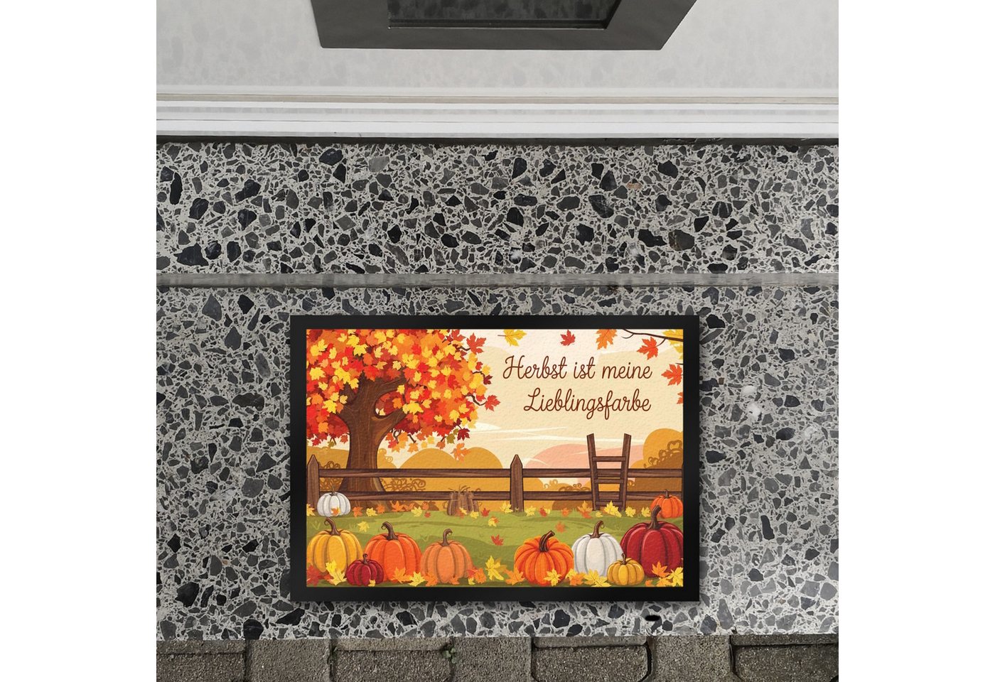 speecheese Fußmatte Herbstliche Landschaft mit Kürbissen Fußmatte in 35x50 cm Herbst ist Bild 2