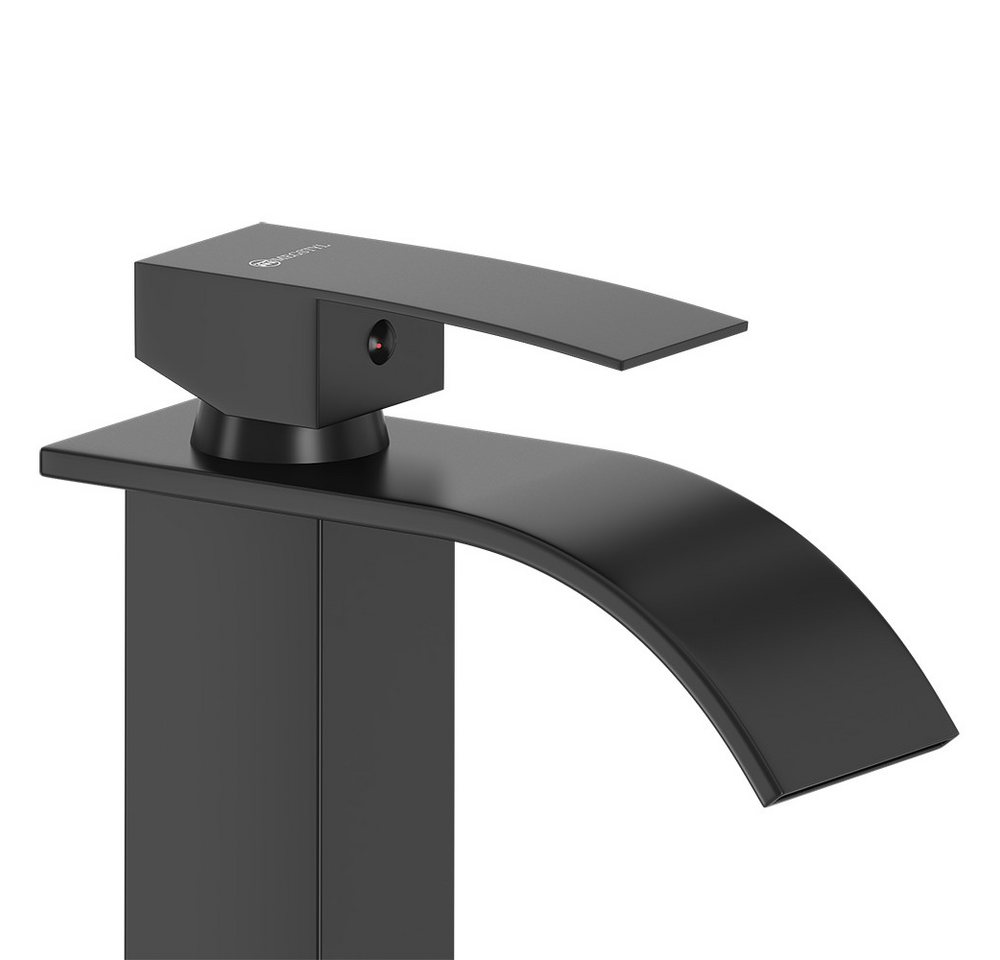 Lomadox Waschtischarmatur FAUCET-140 Edelstahl Waschbeckenarmatur 30,5 cm hoch in Schwarz matt Bild 4