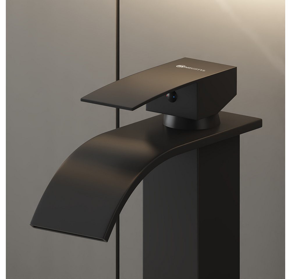 Lomadox Waschtischarmatur FAUCET-140 Edelstahl Waschbeckenarmatur 30,5 cm hoch in Schwarz matt Bild 5