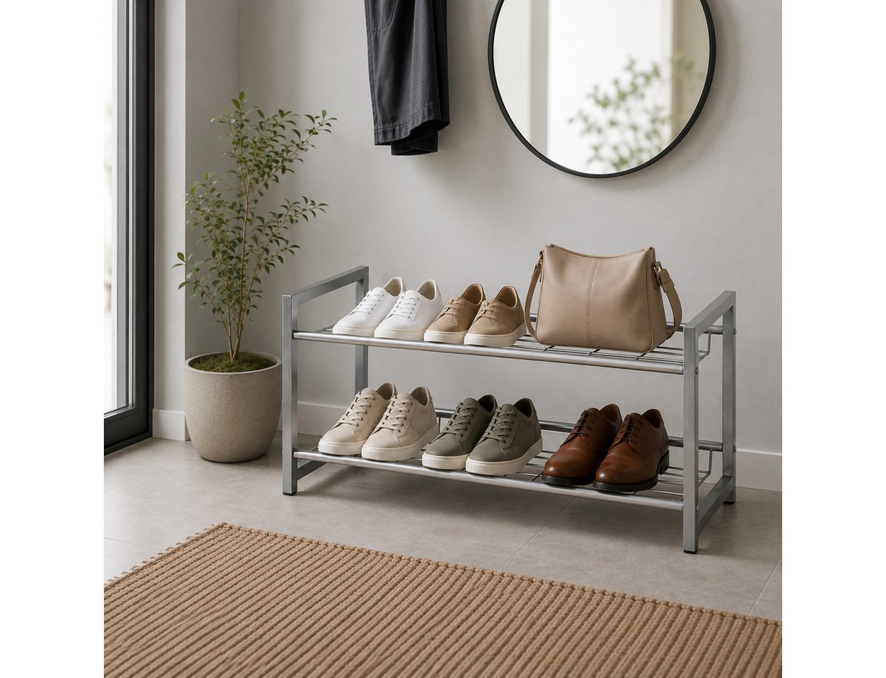HR Direktverkauf GmbH Schuhregal Schuhregal 2, 3 oder 5 Ebenen – leicht und platzsparend aus Aluminium