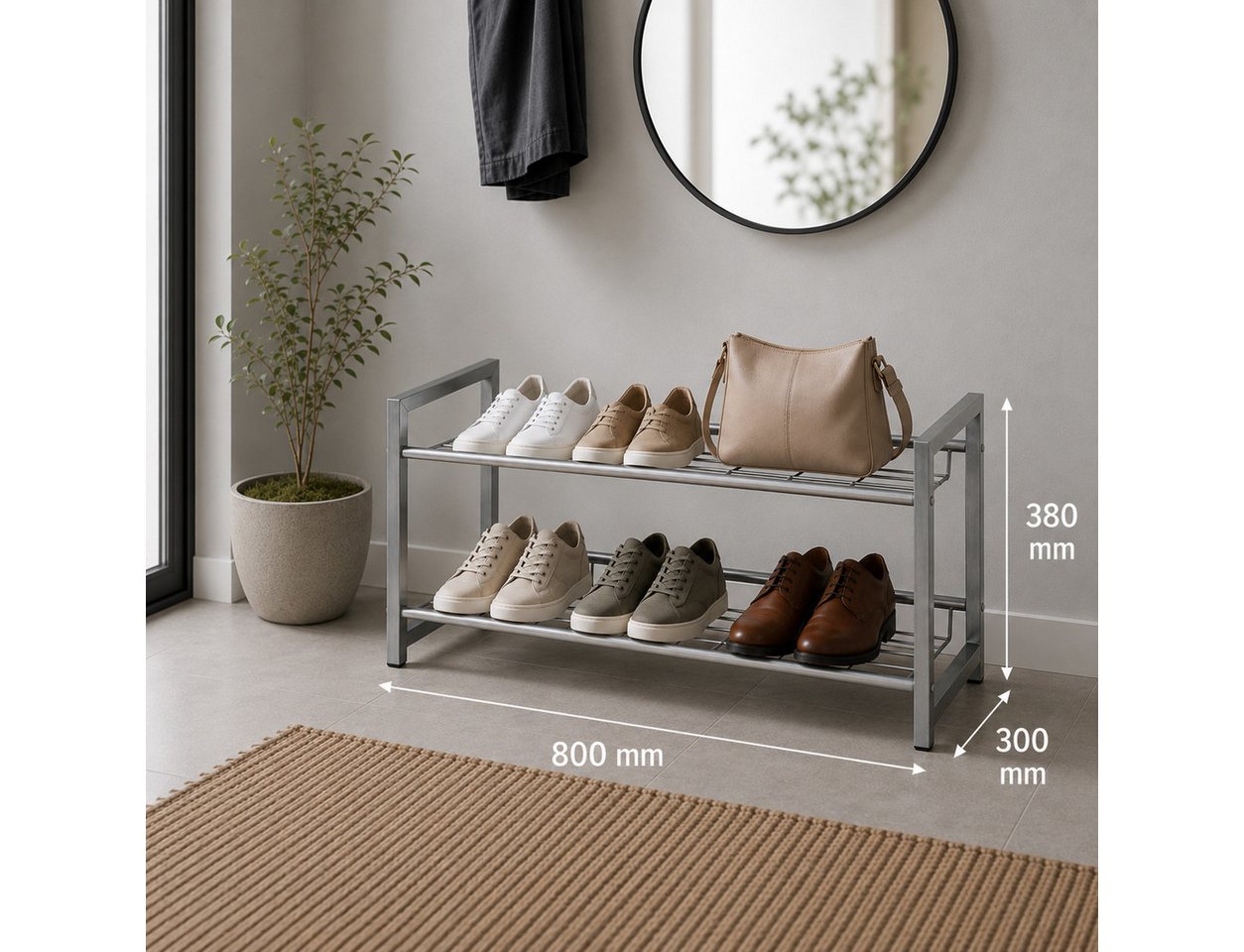 HR Direktverkauf GmbH Schuhregal Schuhregal 2, 3 oder 5 Ebenen – leicht und platzsparend aus Aluminium Bild 3