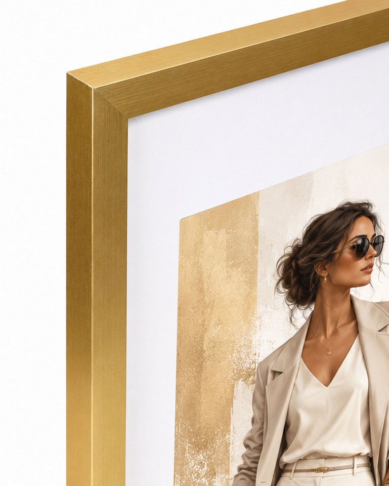 IDEAL TREND Bilderrahmen Kunststoff Bilderrahmen Modern Style mit gehärtetem Glas & Passepartou, für 1 Bilder (1 St), Hochwertiger Kunststoffrahmen mit gehärtetem Glas, MDF-Rückwand Bild 2