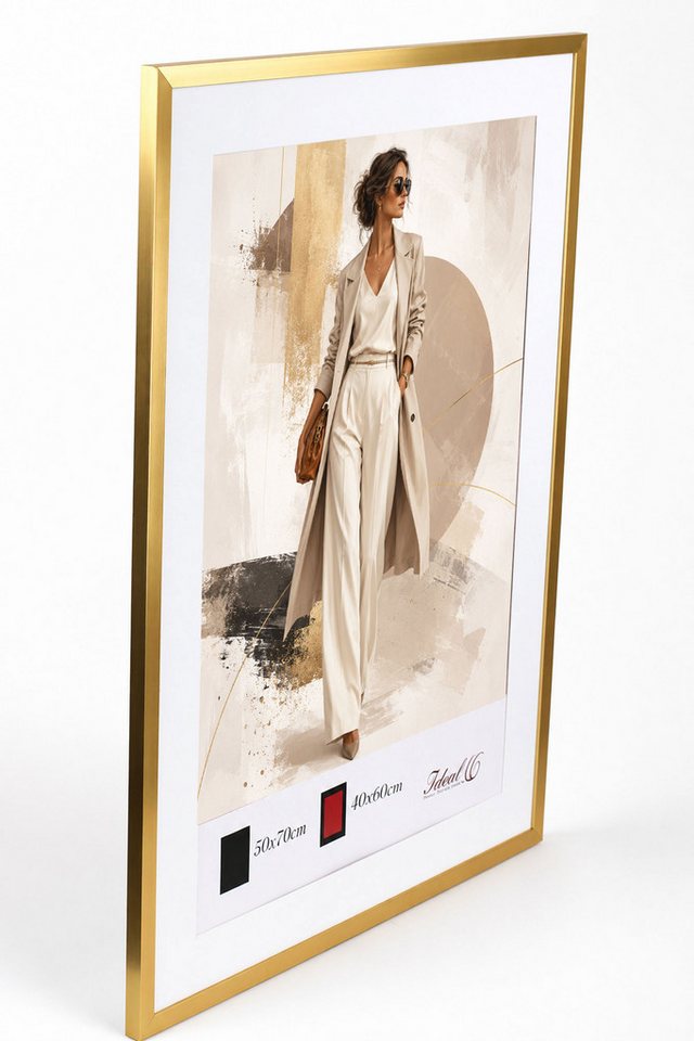 IDEAL TREND Bilderrahmen Kunststoff Bilderrahmen Modern Style mit gehärtetem Glas & Passepartou, für 1 Bilder (1 St), Hochwertiger Kunststoffrahmen mit gehärtetem Glas, MDF-Rückwand Bild 3