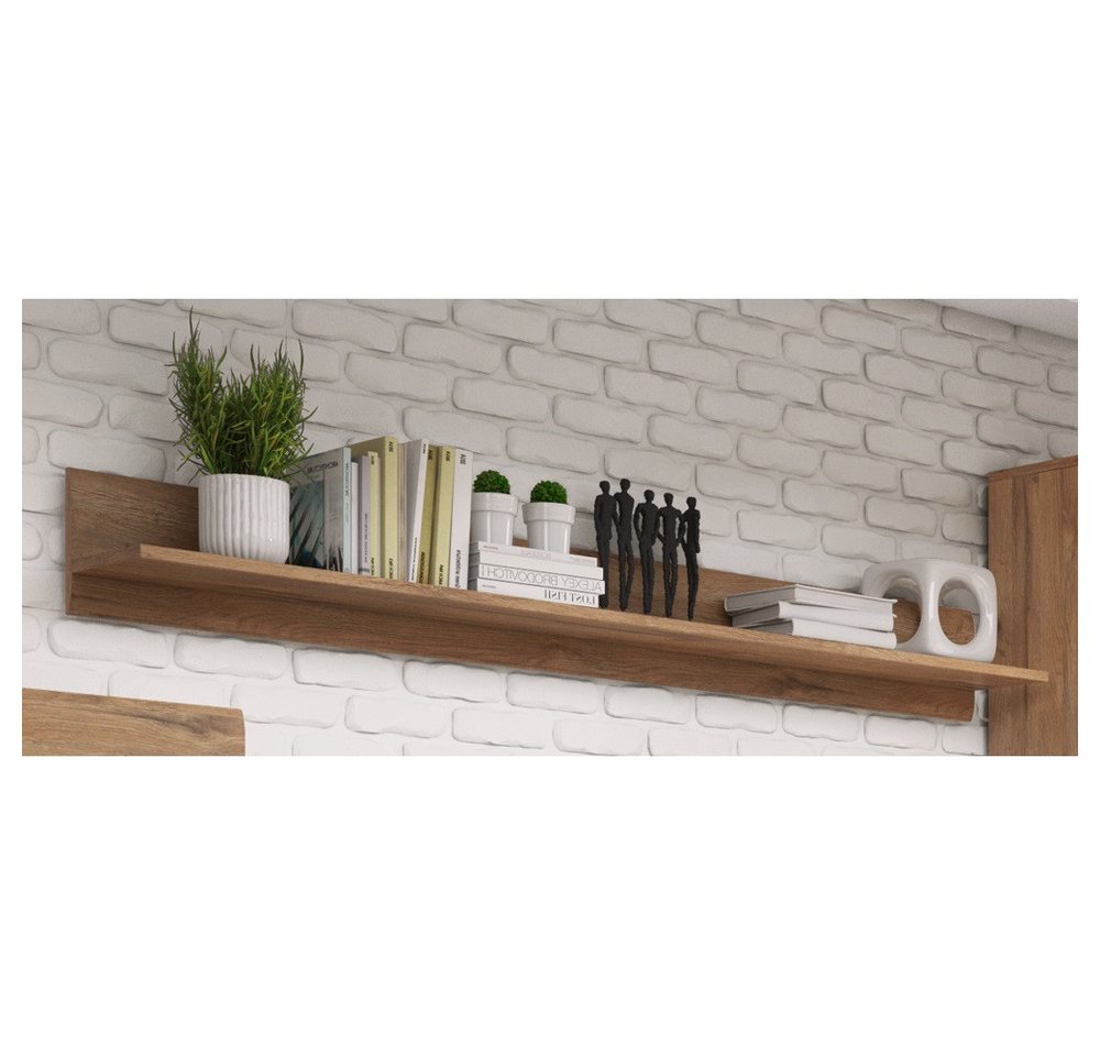 Lomadox Wandregal TURDA-83, Wandboard Regal in Eiche modern 180x22x23 cm Bild 3