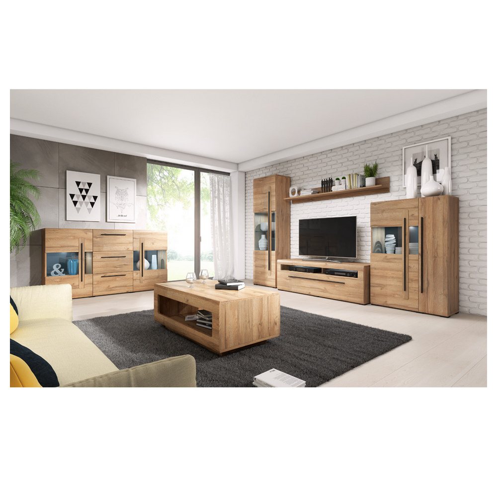 Lomadox Wandregal TURDA-83, Wandboard Regal in Eiche modern 180x22x23 cm Bild 4