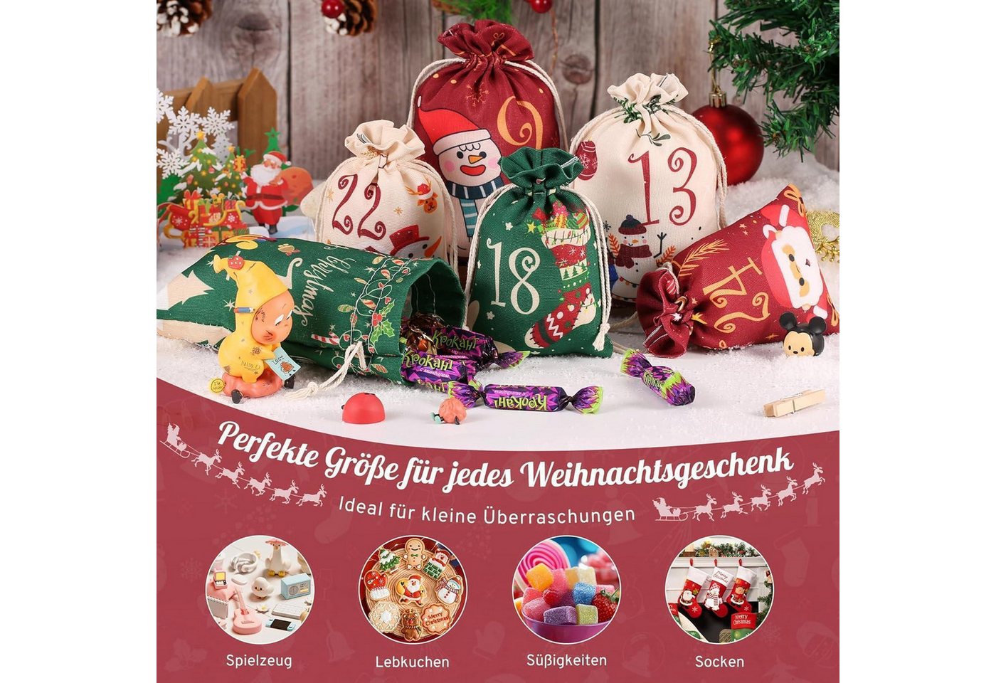 LuxusKollektion befüllbarer Adventskalender Adventskalender Befüllen 2026 DIY Säckchen Stoffbeutel Erwachsene Bild 4