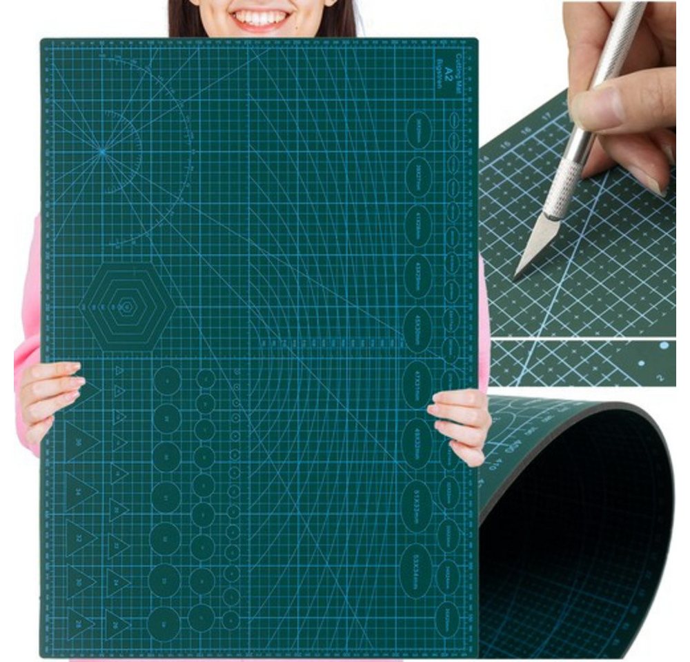 BIGSTREN Modellierwerkzeug Modellierschneidematte A2, (Spar-Set, 1 St., doppelseitig), Skalen und Hilfslinien auf beiden Seiten für präzises Schneiden Bild 5
