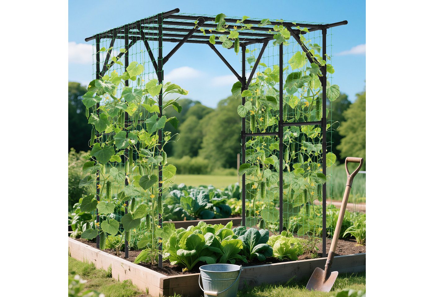 KOMFOTTEU Rankhilfe, Rankbogen Gartenbogen aus Metall, 200 x 150 x 197 cm Bild 2