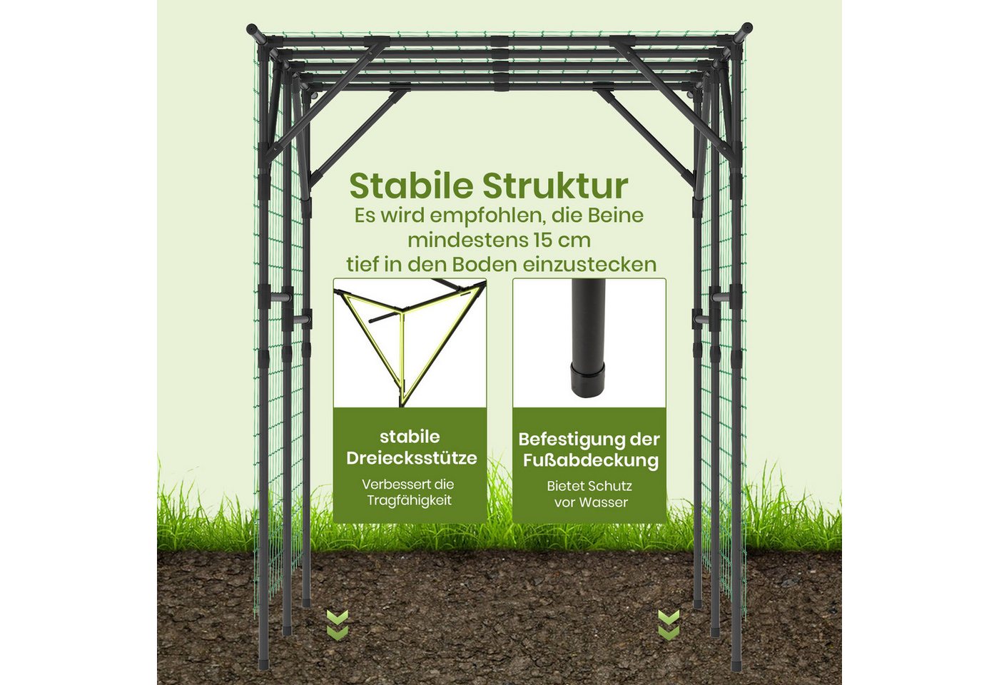 KOMFOTTEU Rankhilfe, Rankbogen Gartenbogen aus Metall, 200 x 150 x 197 cm Bild 4