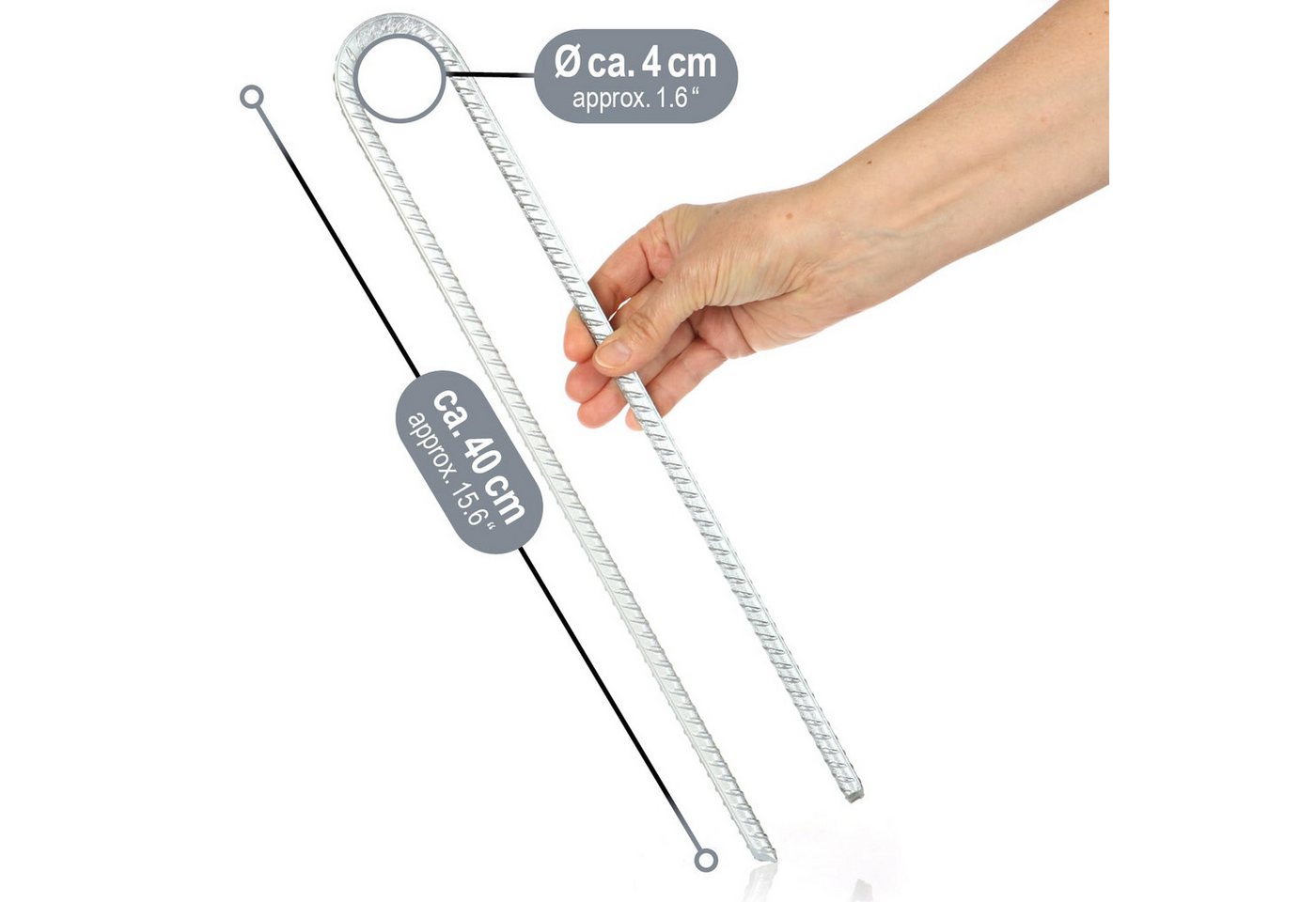 com-four Bodenanker XL Bodenanker aus massivem Stahl - extrem stabile Erdanker, (8-St) Bild 4