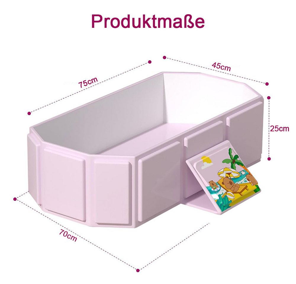 AFKSMILE Babybadewanne Faltbare tragbare Baby Badewanne,ohne Aufblasen für 0-6 Jahre,kompakt, Faltbare babybadewanne,baby pool,Leicht zu verstauen und tragbar