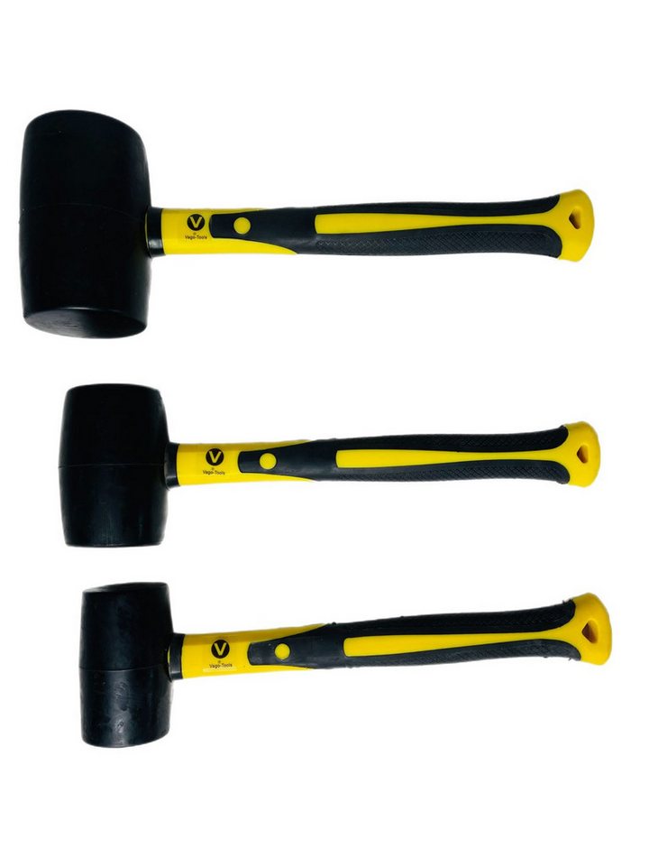 VaGo-Tools Hammer Gummihammer Schonhammer 3 tlg Set 370/500/1200g Bild 4