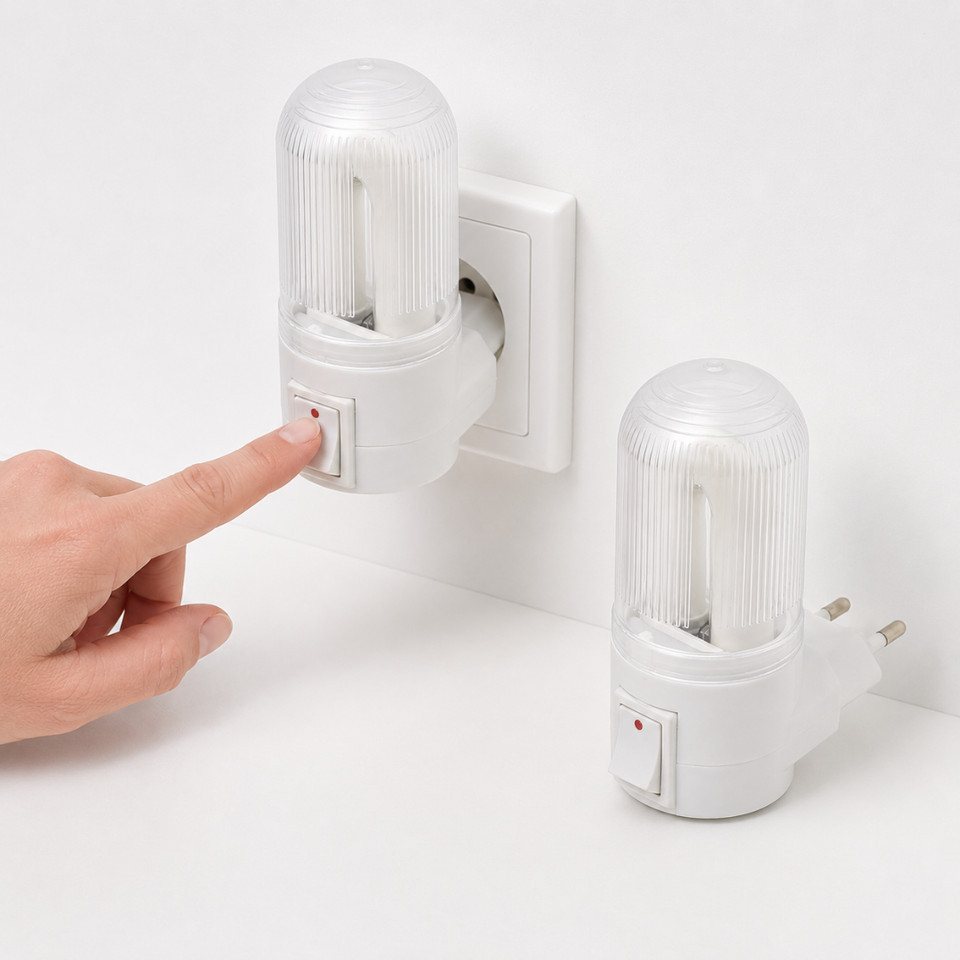 EUROBATT Sp. z o.o. Nachtlicht 2x LED Steckdosen-Nachtlicht Nachtlampe Babylicht mit Schalter, 2er-Set, kompakte Bauform, direkter Steckdosenanschluss Bild 2