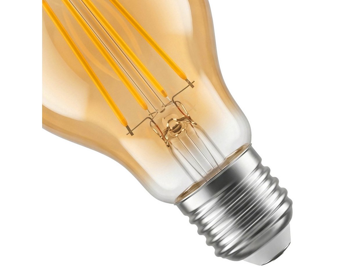 hofstein LED-Leuchtmittel 4er Set Glühbirne Extra Warmweiß 7 Watt 630 Lumen, E27, 2200 Kelvin, Klassisch, Filament, Amber Bild 2