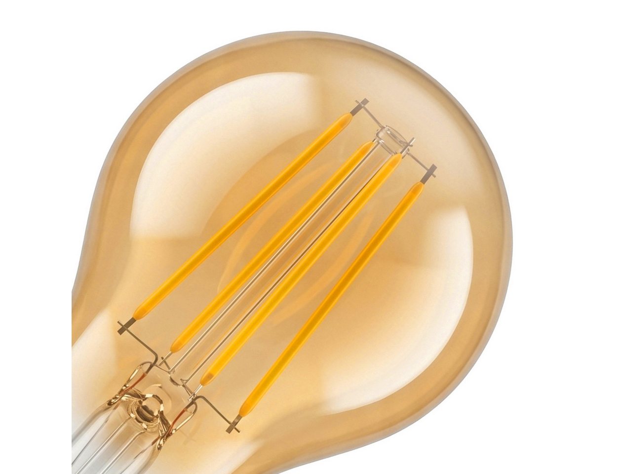 hofstein LED-Leuchtmittel 4er Set Glühbirne Extra Warmweiß 7 Watt 630 Lumen, E27, 2200 Kelvin, Klassisch, Filament, Amber Bild 4