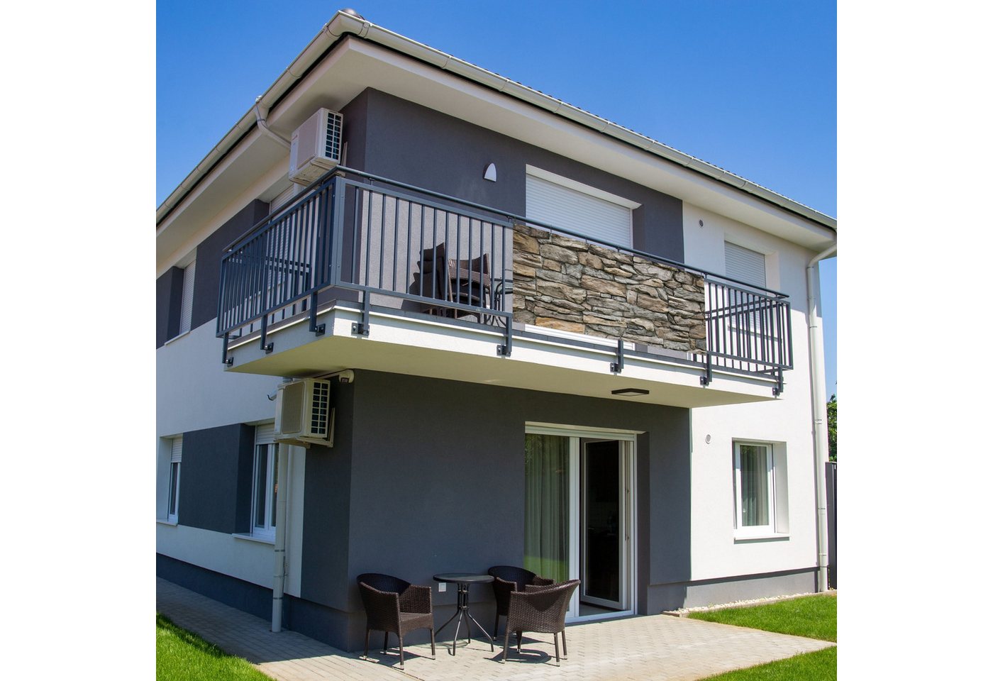 MuchoWow Balkonsichtschutz Steine - Steinoptik - Grau (1-St) Balkon Sichtschutz 90x200, Windschutz für Zaun PVC, 200x90 cm Bild 5
