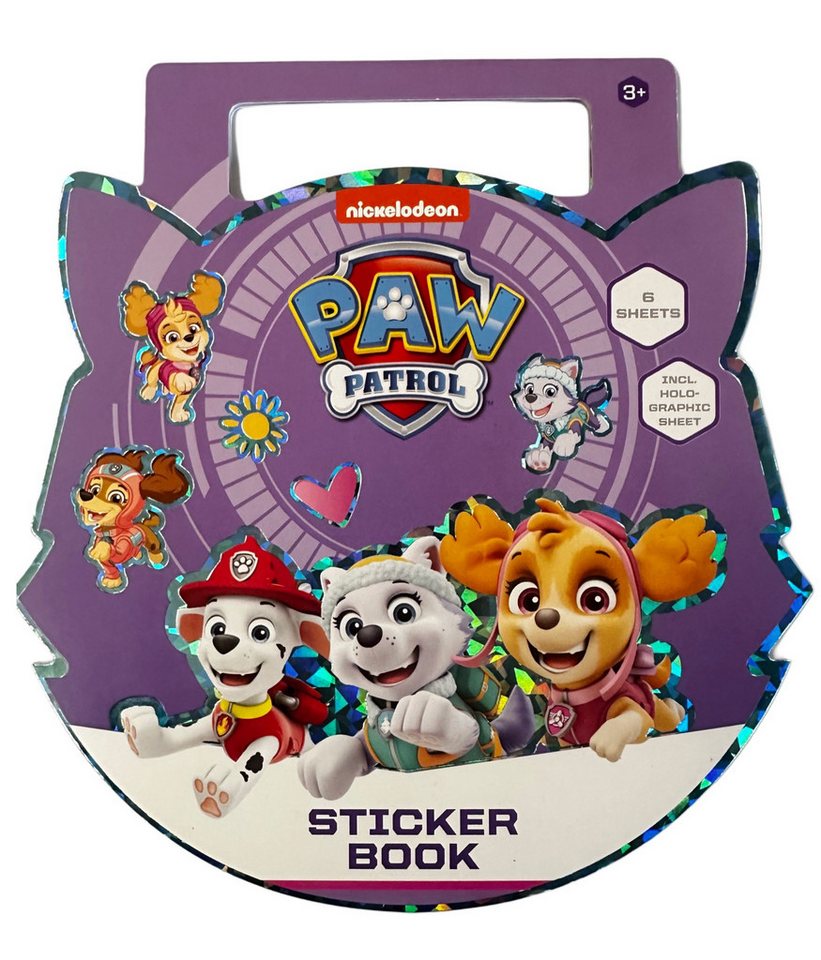 Nickelodeon Sticker Paw Patrol Aufkleber Buch mit Chase, Marshall, Rubble 50 Sticker bunt, (Set 1-tlg), Chase,Marshall,Rubble,Skye und Rocky Geschenke für Jungen und Mädchen Bild 2