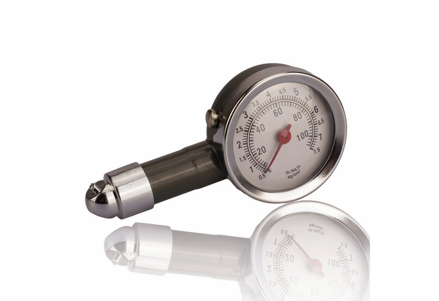 Pitlane Performance Ventilkappe Analoger Reifendruckprüfer, (Reifendruckprüfer, Analoger Reifendruckprüfer mit Manometer & Ablassventil, 0–7 Bar), Mit Druckablassventil und Manometer Bild 2