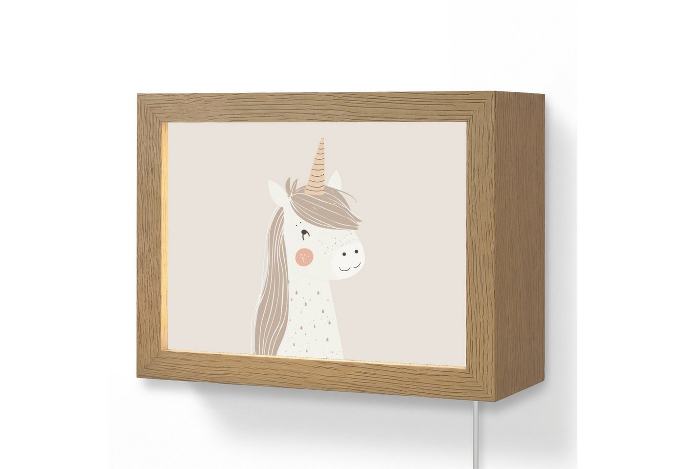 OnlyWow Wandleuchte Lightbox Einhorn - Pastellfarben - Einhorn - Mädchen, Dimmbar, Farbwechsel, LED, Warmweiß, Kaltweiß, Neutralweiß Einstellbar, Wandlampe Innen, Dimmbar, mit Kabel, LED, Modern, Kinder Bild 2