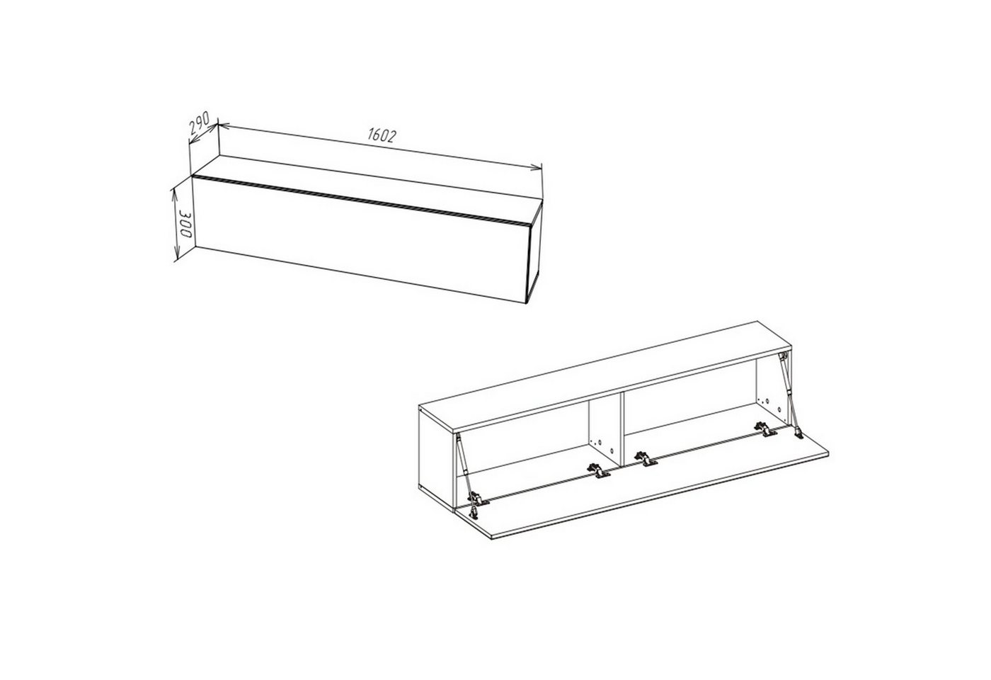 Raumhirsch Furniture Hängeschrank Wandschrank, Hochschrank, Aufbewahrungsschrank, Schrank (Maße: 160,2 x 30 x 29 cm (Minimalistisches Design, 4 Fächern), viele Farbvarianten) Push-to-Open-System, Tür rechts oder links montierbar