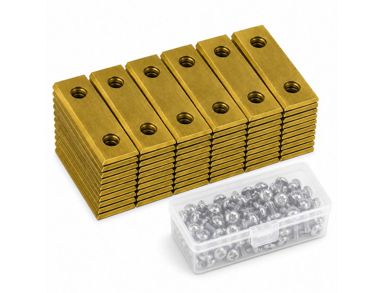 Praknu Mährobotermesser Titan-Mährobotermesser Set 30 St. Edelstahl scharf inkl. Schrauben (30er Set, 30 St. Titan-Messer + 30 Schrauben + Box, Worx/LandXcape/Einhell), Titanbeschichtet, Edelstahl, Ersatzmesser für Mähroboter