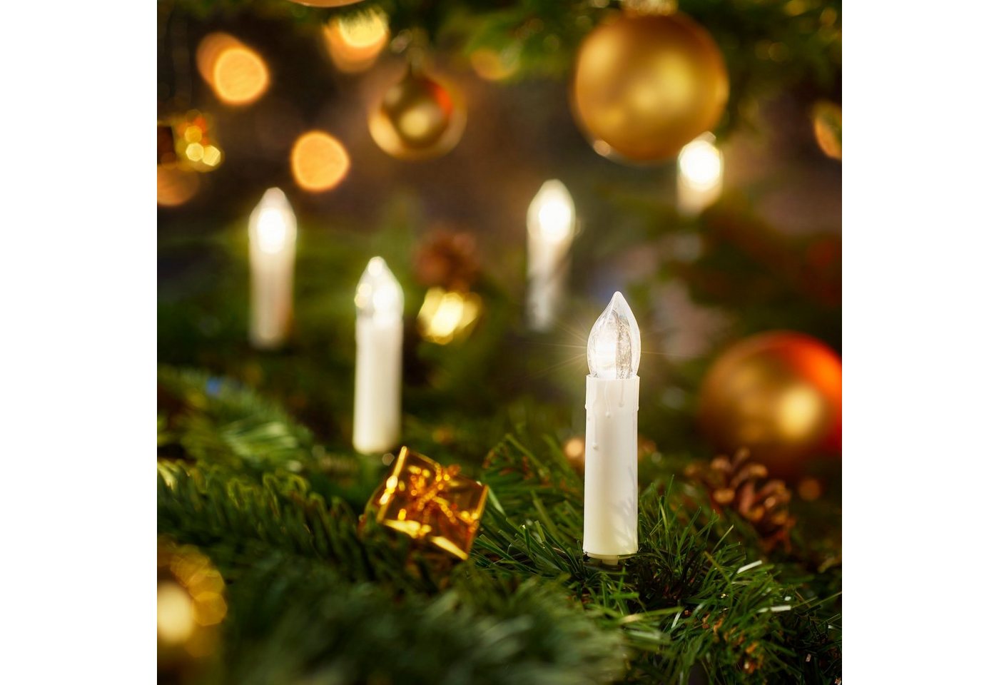 IC Winterworld LED-Lichterkette LED Lichterkette Weihnachtsbaum für innen, strombetrieben, 16-flammig, ohne Batterien, Retro Weihnachtskerzen für den Christbaum Bild 2