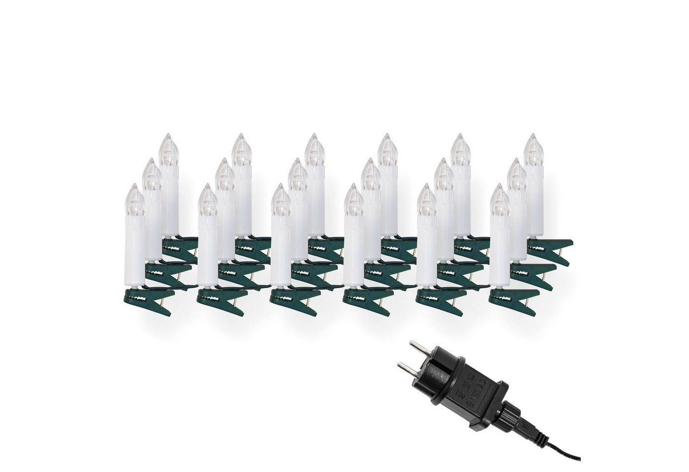 IC Winterworld LED-Lichterkette LED Lichterkette Weihnachtsbaum für innen, strombetrieben, 16-flammig, ohne Batterien, Retro Weihnachtskerzen für den Christbaum Bild 3