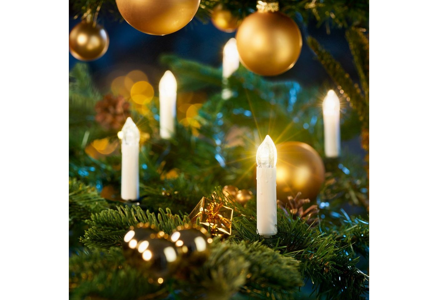 IC Winterworld LED-Lichterkette LED Lichterkette Weihnachtsbaum für innen, strombetrieben, 16-flammig, ohne Batterien, Retro Weihnachtskerzen für den Christbaum Bild 4