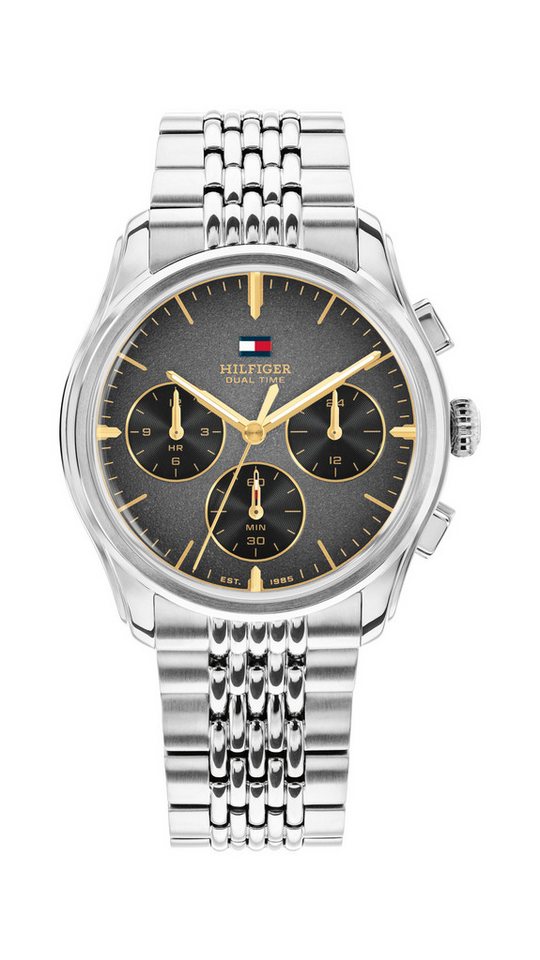 Tommy Hilfiger Multifunktionsuhr BRYANT 1710812, Quarzuhr, Armbanduhr, Damenuhr, Herrenuhr, Edelstahlarmband, analog