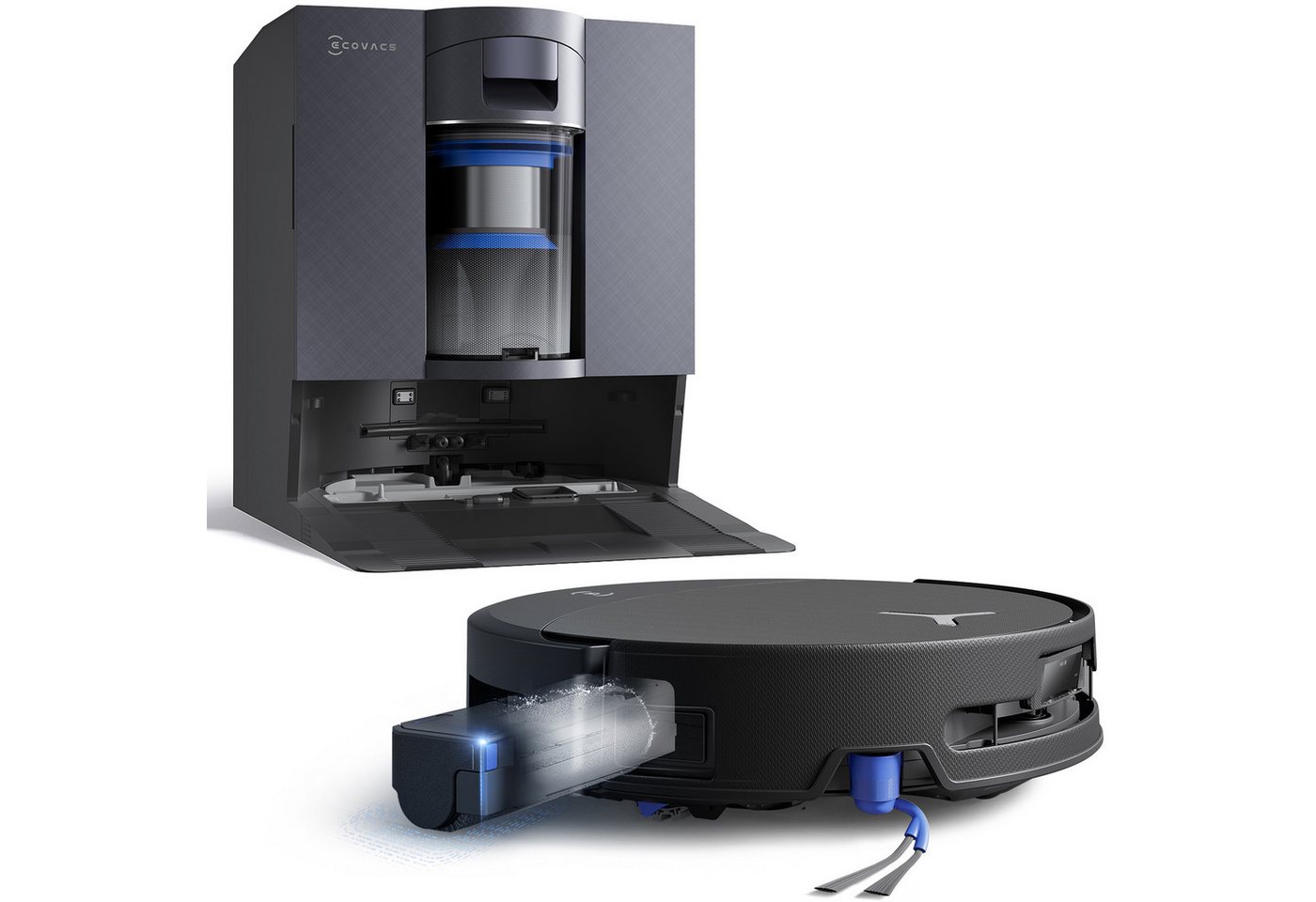 ECOVACS Nass-Trocken-Saugroboter DEEBOT X11S OmniCyclone Care Kit, All-in-One Station (beutellos), 65 W, beutellos, 30.000 Pa + 16 L/s (Luftstrom), 27cm Wischrolle, Care Kit Bild 2