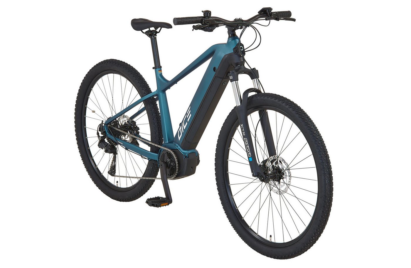 Prophete E-Bike Mountainbike Dice 3.8, 10 Gang Shimano Cues Schaltwerk, Kettenschaltung, Mittelmotor, 540 Wh, Pedelec, Elektrofahrrad für Damen und Herren, MTB