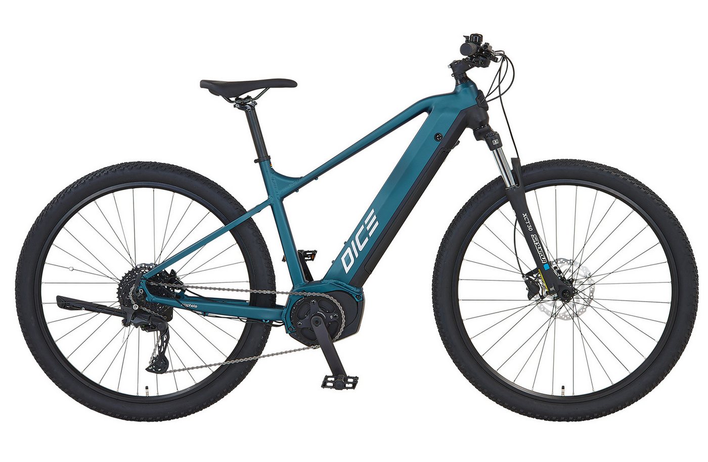 Prophete E-Bike Mountainbike Dice 3.8, 10 Gang Shimano Cues Schaltwerk, Kettenschaltung, Mittelmotor, 540 Wh, Pedelec, Elektrofahrrad für Damen und Herren, MTB Bild 2