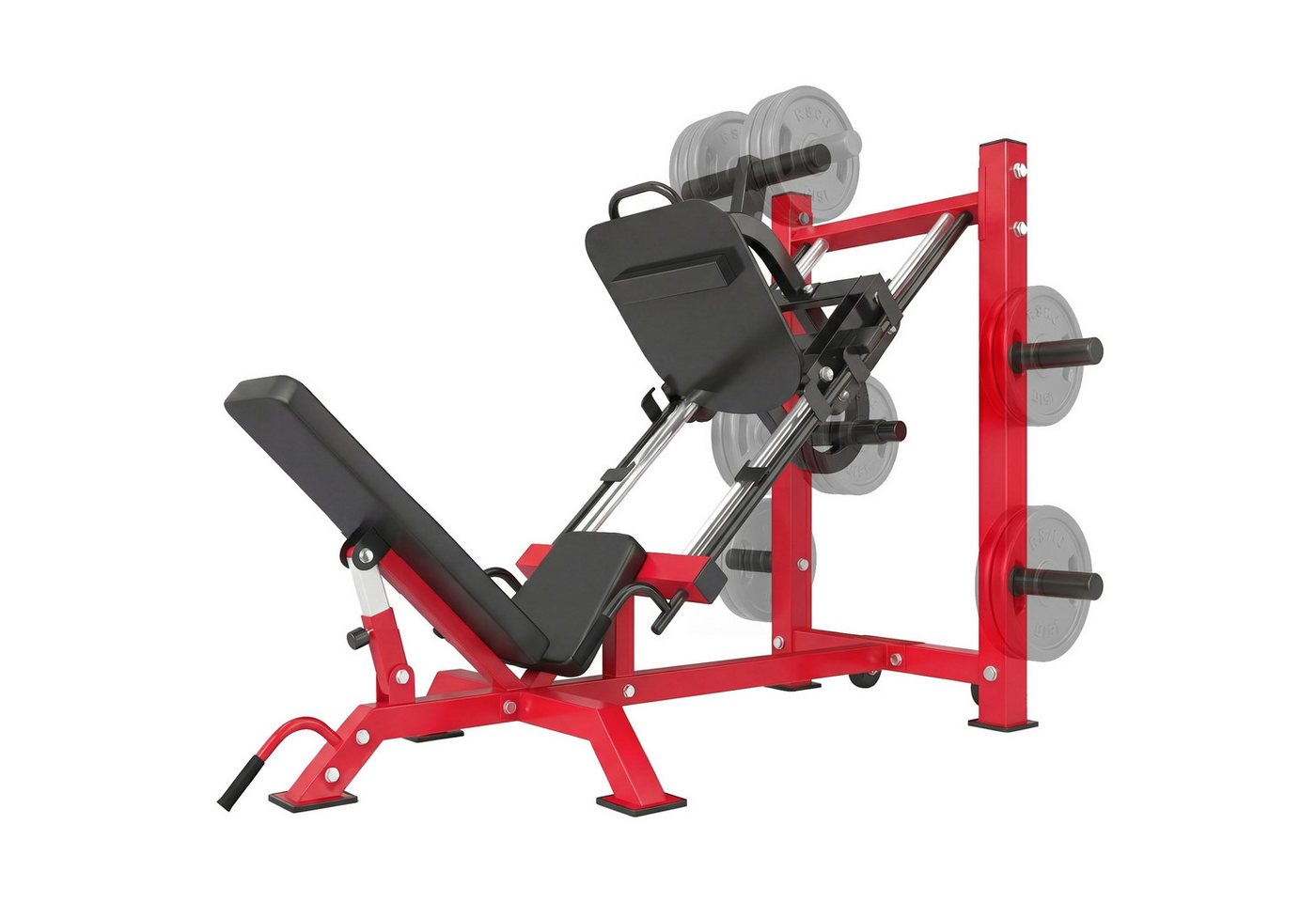 SPORTNOW Multitrainer Beinpresse mit Wadenblock, (1-St), 455 kg Belastbarkeit, Rollen, 4 Sicherheitsstopps Bild 4
