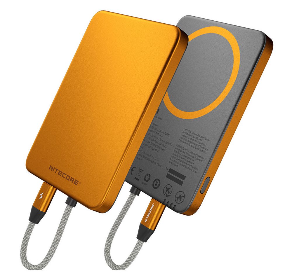 Nitecore Pocket5 Powerbank 5.000mAh - Orange Powerbank Nitecore Powerbank Pocket 5 5000 mAh (1 St), robustes Gehäuse Bild 2