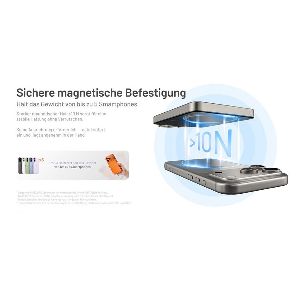 Nitecore Pocket5 Powerbank 5.000mAh - Orange Powerbank Nitecore Powerbank Pocket 5 5000 mAh (1 St), robustes Gehäuse Bild 4