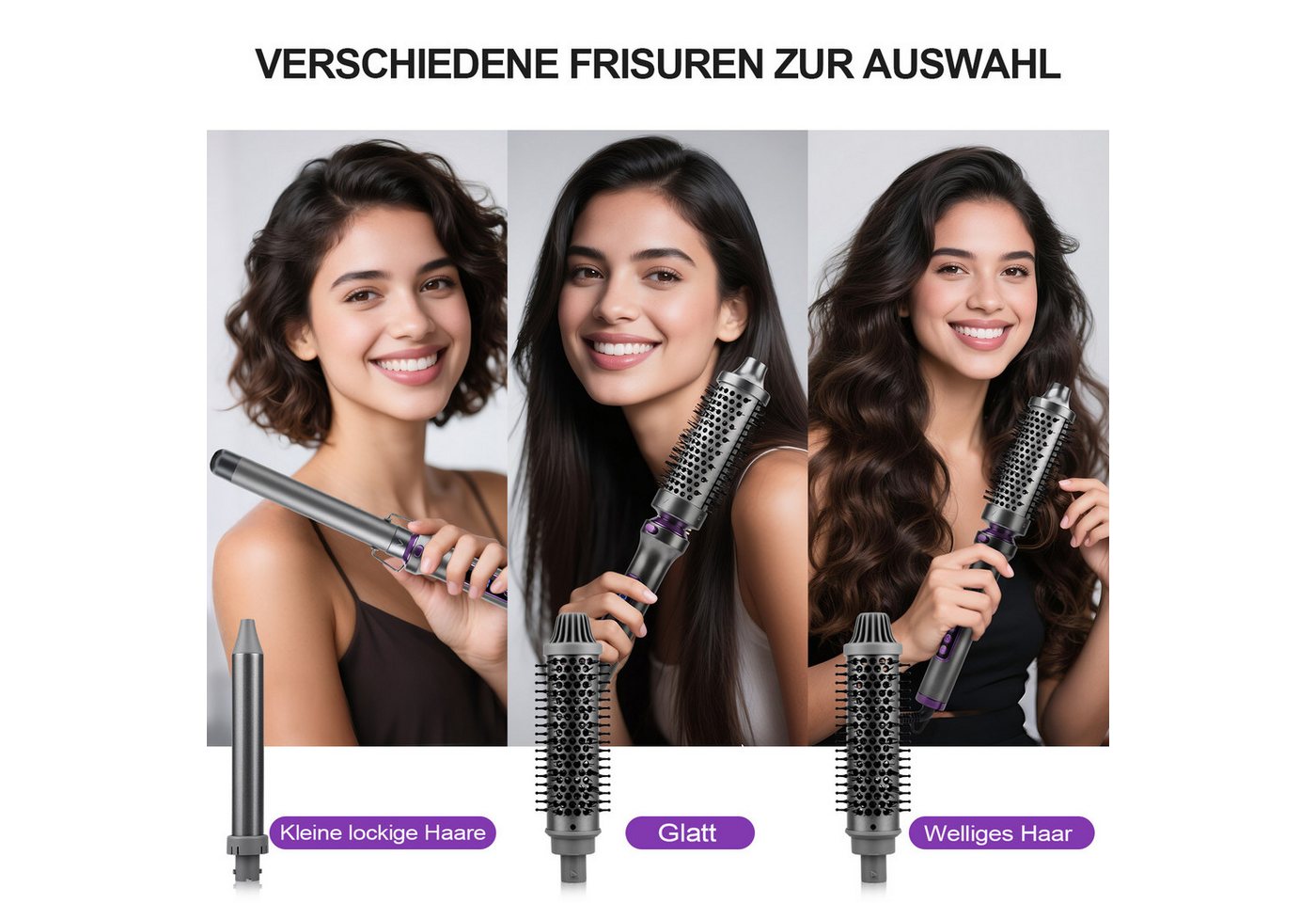 CkeyiN Pro Lockenstab 2 in 1 Lockenstäbe Set, Hair Curler, 38 mm/25 mm, 11 Temperaturen, Keramik, für Große Locken, Negative Ionen,PTC-Schnellheizung, LCD-Display