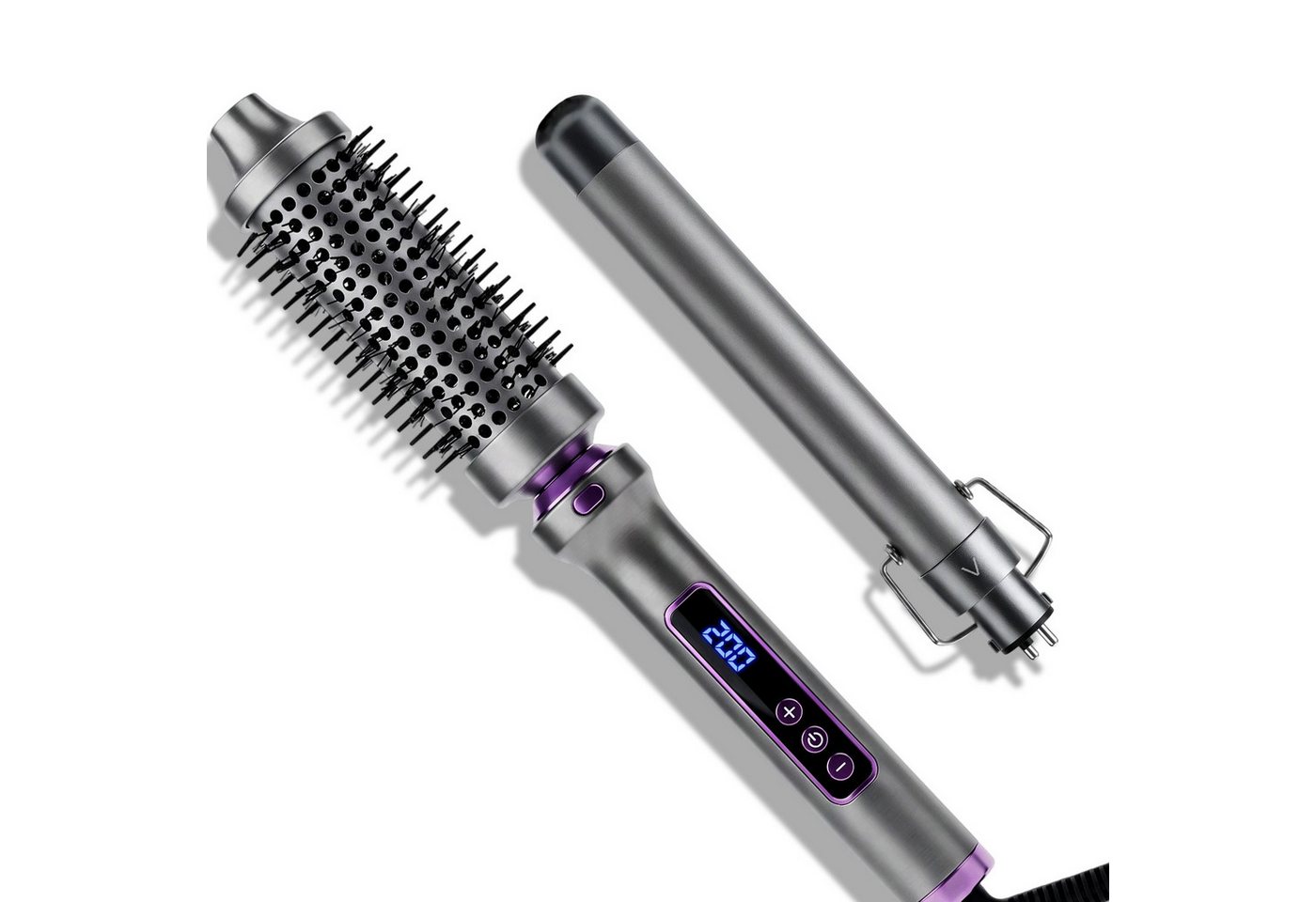 CkeyiN Pro Lockenstab 2 in 1 Lockenstäbe Set, Hair Curler, 38 mm/25 mm, 11 Temperaturen, Keramik, für Große Locken, Negative Ionen,PTC-Schnellheizung, LCD-Display Bild 2