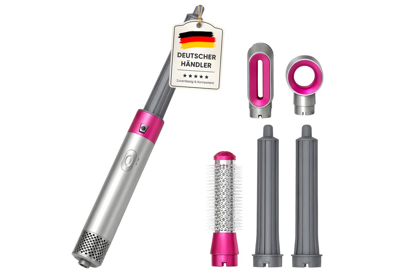 VERK GROUP Multihaarstyler Heißluftbürste 5-teilig, Schnelles Styling, austauschbare Aufsätze, für alle Haartypen Bild 2