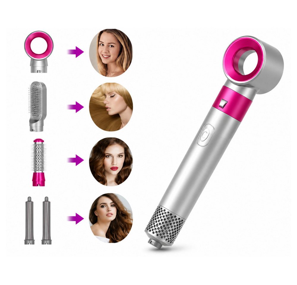 VERK GROUP Multihaarstyler Heißluftbürste 5-teilig, Schnelles Styling, austauschbare Aufsätze, für alle Haartypen Bild 3