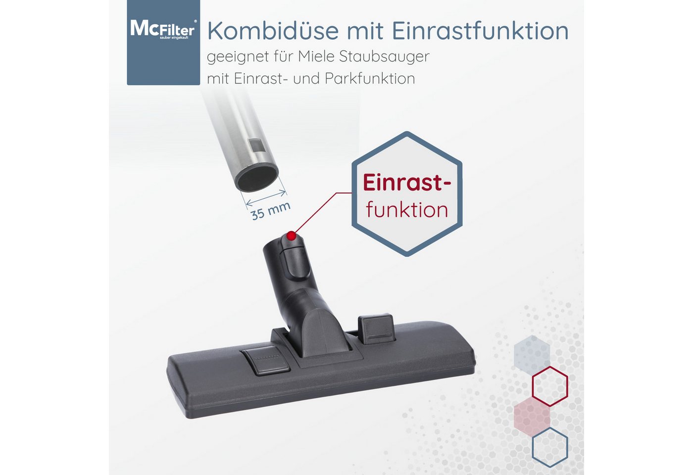McFilter Kombidüse Düse passend für Miele Compact C2 Complete C2 Staubsauger, (1-tlg), Alternative für Miele Bodendüse SBD 285-3 AllTeQ (7253830) Bild 4