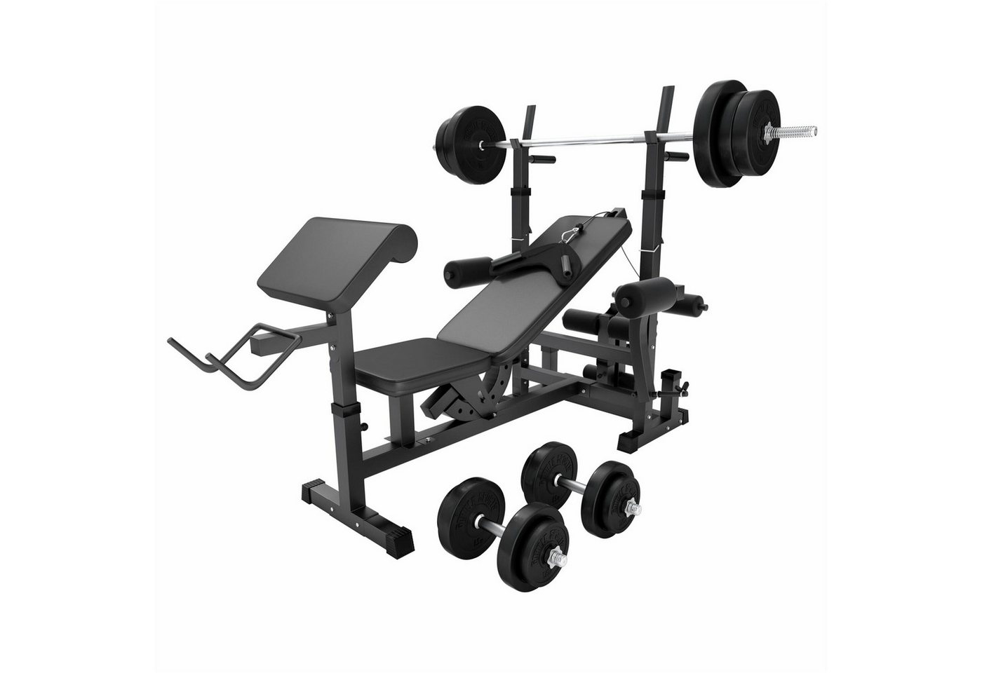 GORILLA SPORTS Kraftstation Kraftstation Universal inkl. Kunststoff Set, (22-tlg)