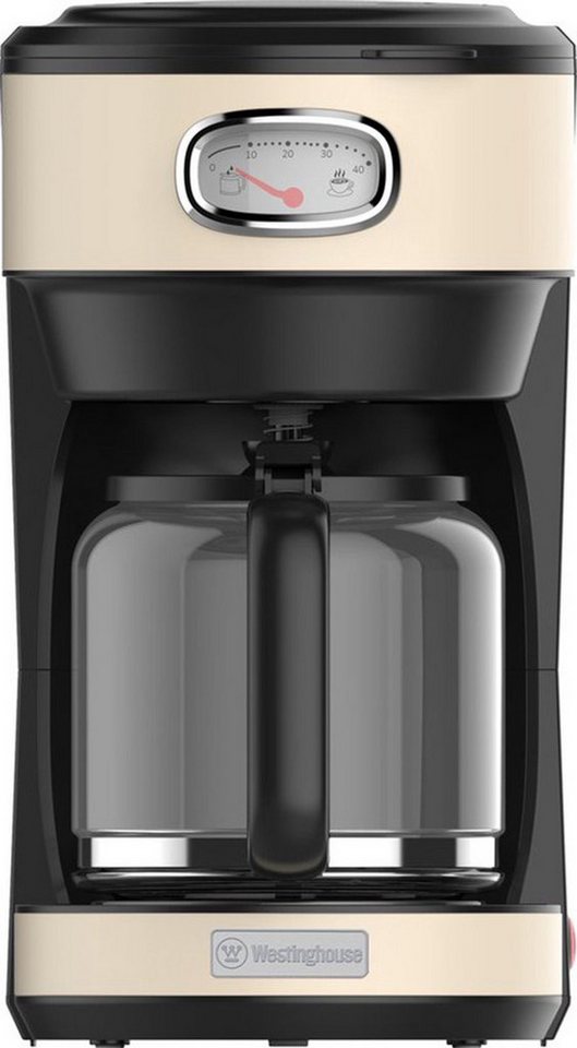 Westinghouse Filterkaffeemaschine Retro-Serie 1,25 l für 10 Tassen mit Permanentfilter, 1,25l Kaffeekanne, 10 Tassen, Permanentfilter, Tropfstopp, Warmhaltefunktion