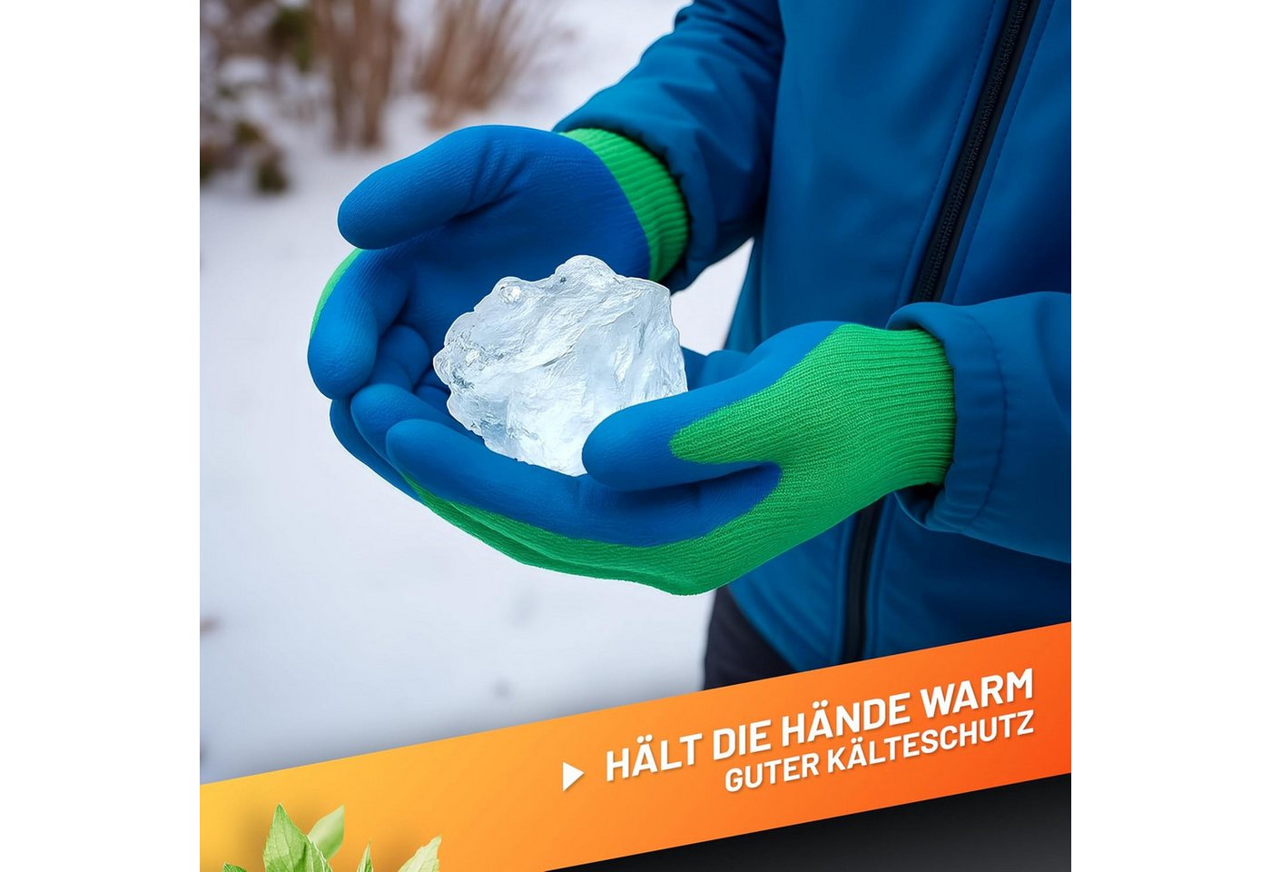 GRÜNTEK Winter-Arbeitshandschuhe THERMO Arbeitshandschuhe mit Thermofutter, Schutz Winterhandschuhe (Set, 4-St., 4 Paar für Herren und Damen Gr. XL/10) Garten-Handschuhe für Gebrauch im Herbst und Winter