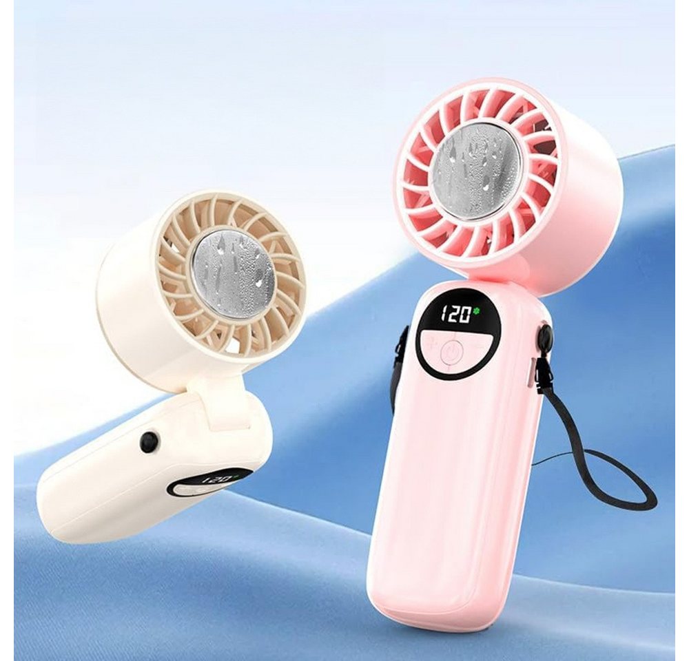 nsihing Handventilator Tragbarer Turbinen Handventilator, Hand/Hals/Klappbar Ventilator, Geeignet für Reise, Outdoor & Büro, Make-up